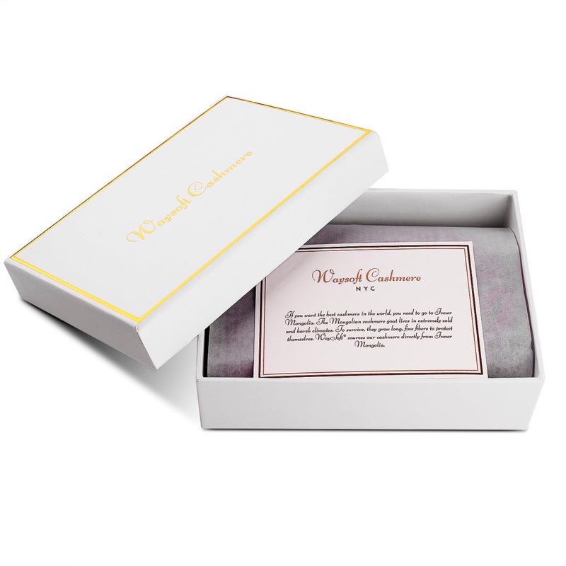 WaySoft Pure 100% Cashmere Beanie for Men, Warm Soft Mens Cashmere Hat in a Gift Box (Cool Gray) - Image 3